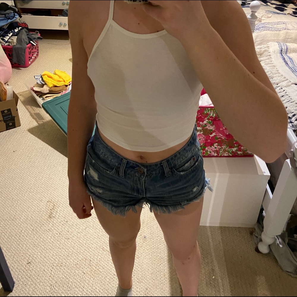 White crop halter top